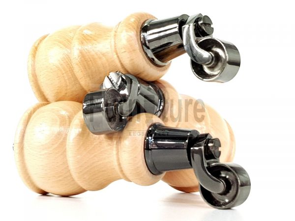 4x Wooden Furniture Sofa Legs M8 Castor Replacment Chair Settee Feet 160mm High - Image 15