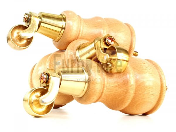 4x Wooden Furniture Sofa Legs M8 Castor Replacment Chair Settee Feet 160mm High - Image 12
