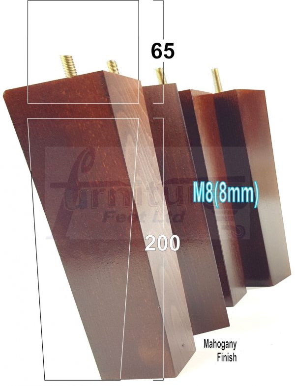 Square Wood Legs Replacement Block Furniture Feet 100 - 240mm High M8 Mahogany - Image 15