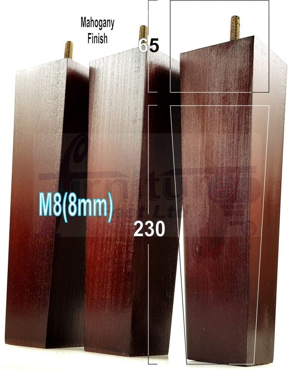 Square Wood Legs Replacement Block Furniture Feet 100 - 240mm High M8 Mahogany - Image 17