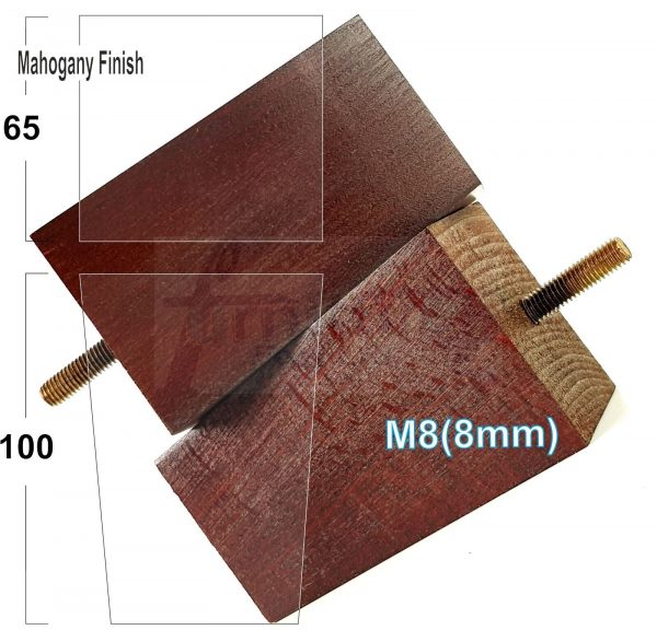 Square Wood Legs Replacement Block Furniture Feet 100 - 240mm High M8 Mahogany - Image 12
