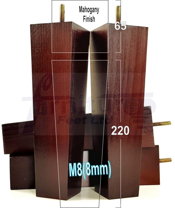 Square Wood Legs Replacement Block Furniture Feet 100 - 240mm High M8 Mahogany - Image 16