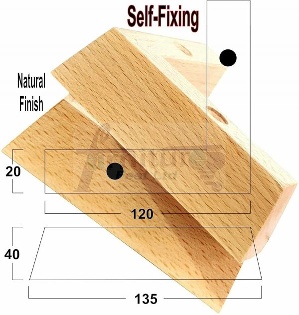 Wood Corner Furniture Feet Natural 40mm High Replacement Sofa Legs Self Fixing
