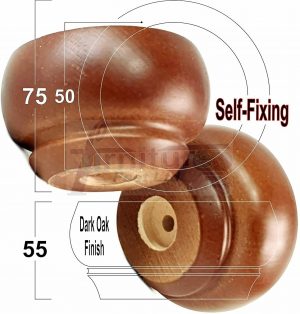 Wooden Leg Sofa Feet 55mm High Dark Oak 4 Replacement Bun Feet Pre Drilled