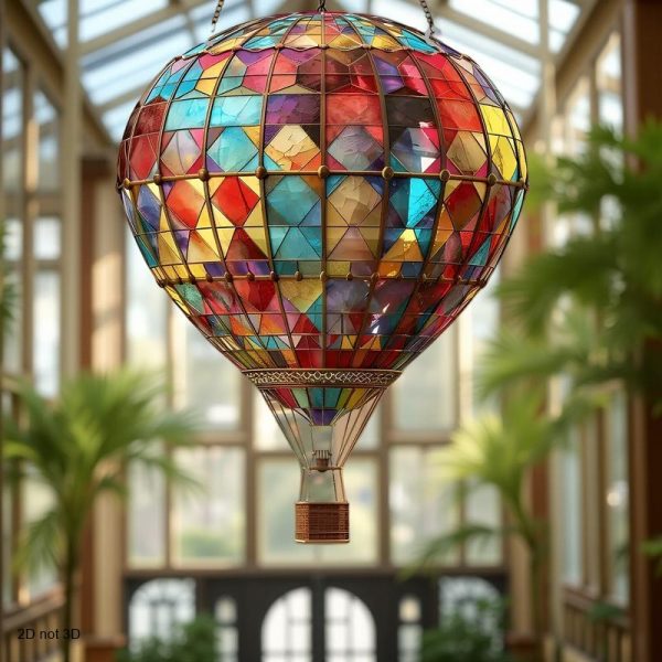 Large Hot Air Balloon Stained Acrylic Suncatcher Rainbow Window Garden Hanging Decoration - Image 4