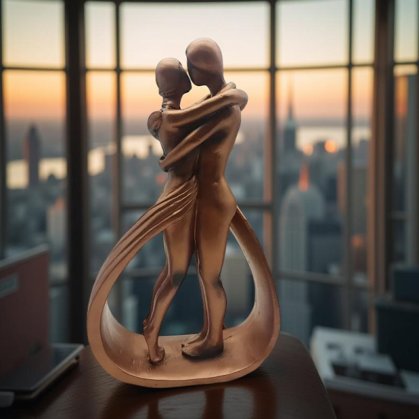 Unique Couple In A Embrace Everlasting Love A Symbol of Connection and Devotion Artistic Figure - Image 5
