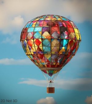 Large Hot Air Balloon Stained Acrylic Suncatcher Rainbow Window Garden Hanging Decoration