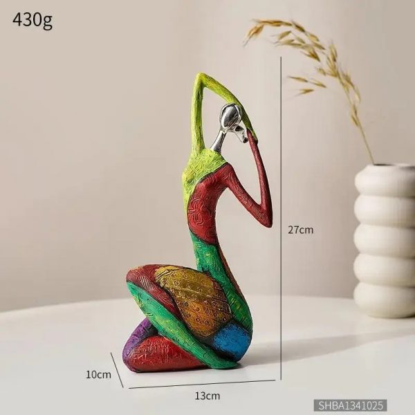 Unique Colourful Woman in A Yoga Stretch Abstract Art Figure - Image 2