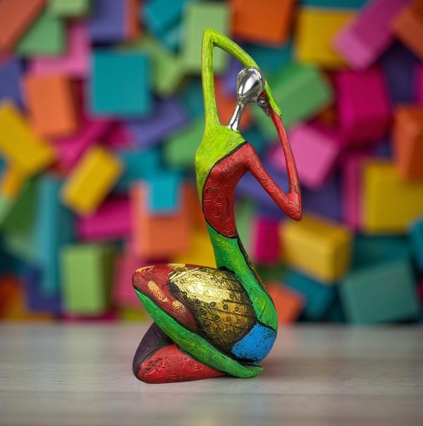 Unique Colourful Woman in A Yoga Stretch Abstract Art Figure - Image 8