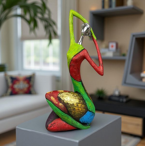Unique Colourful Woman in A Yoga Stretch Abstract Art Figure - Image 11