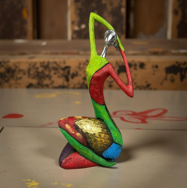 Unique Colourful Woman in A Yoga Stretch Abstract Art Figure - Image 9