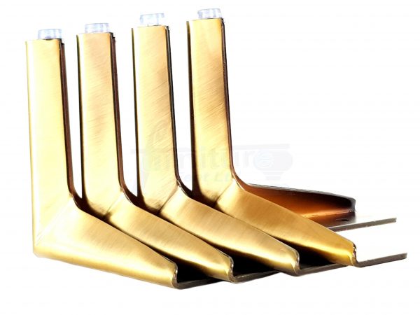 4x FURNITURE FEET METAL ANTIQUE BRUSHED BRASS FURNITURE LEGS SOFAS CHAIRS STOOLS 125mm HIGH PKC402 PreDrilled - Image 6