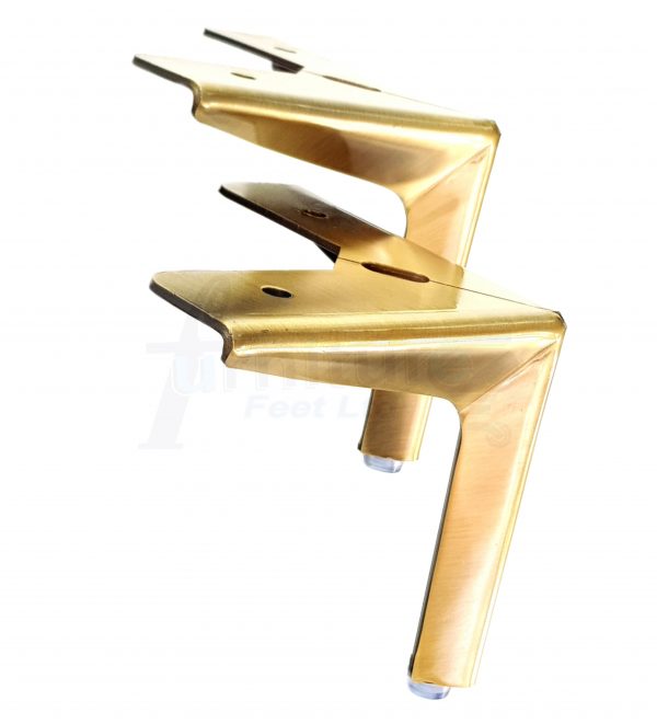 4x FURNITURE FEET METAL ANTIQUE BRUSHED BRASS FURNITURE LEGS SOFAS CHAIRS STOOLS 125mm HIGH PKC402 PreDrilled - Image 3