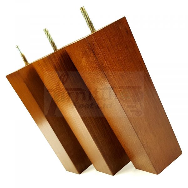 Square Wood Legs Replacement Furniture Feet 100 - 240mm High M8 Dark Oak - Image 4