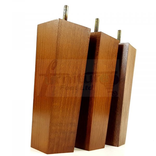 Square Wood Legs Replacement Furniture Feet 100 - 240mm High M8 Dark Oak - Image 5