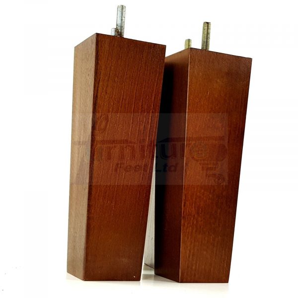 Square Wood Legs Replacement Furniture Feet 100 - 240mm High M8 Dark Oak - Image 7