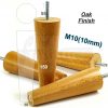 4x WOOD REPLACEMENT FURNITURE CHAIR LEG M10(10mm) TAPERED SETTEE FEET 150mm HIGH - Image 25