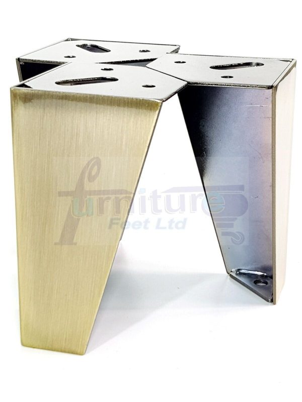4 Brushed Brass Metal Legs 125mm High Replacement Feet Cabinet Sofa Chair Stool - Image 6