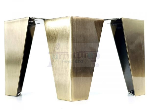 4 Brushed Brass Metal Legs 125mm High Replacement Feet Cabinet Sofa Chair Stool - Image 8