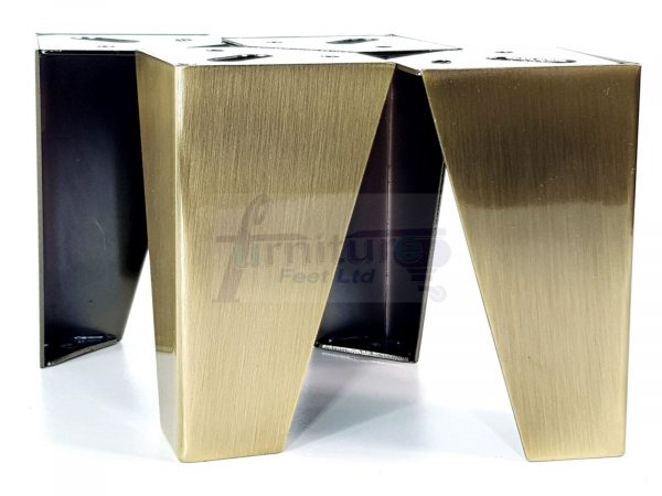 4 Brushed Brass Metal Legs 125mm High Replacement Feet Cabinet Sofa Chair Stool - Image 9