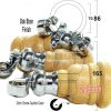 4x WOOD FURNITURE LEGS M8 REPLACEMENT CHROME CAULDRON CASTOR FEET 165mm HIGH - Image 31