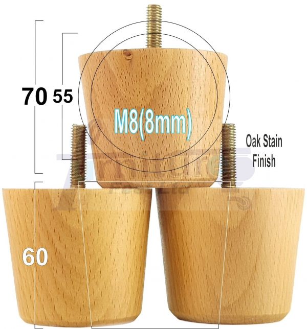 4 Replacement Turned Wooden Furniture Sofa Leg M8 Chair Settee Bun