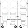4x Turned Wood Furniture Sofa Legs M8 Replacement Feet With Castors 215mm High - Image 11