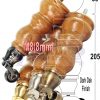 4x Turned Wood Furniture Sofa Legs M8 Replacement Feet With Castors 215mm High - Image 9