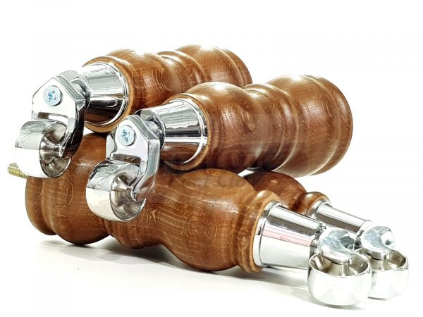 4x Turned Wood Furniture Sofa Legs M8 Replacement Feet With Castors 215mm High - Image 13