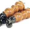 4x Turned Wood Furniture Sofa Legs M8 Replacement Feet With Castors 215mm High - Image 22
