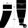 2x Cuved Wood Furniture Chair Legs & 2x Brass Castor Sofa Settee Feet 150mm High - Image 3