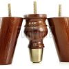 4x Wood Furniture Feet 2 With Brass Slipper Cup M8 Chair Sofa Settee Legs 110mm