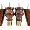 4x Wood Furniture Feet 2 With Brass Slipper Cup M8 Chair Sofa Settee Legs 110mm - Image 4