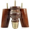 4x Wood Furniture Feet 2 With Brass Slipper Cup M8 Chair Sofa Settee Legs 110mm - Image 5