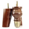 4x Wood Furniture Feet 2 With Brass Slipper Cup M8 Chair Sofa Settee Legs 110mm - Image 6