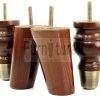 4x Wood Furniture Feet 2 With Brass Slipper Cup M8 Chair Sofa Settee Legs 110mm - Image 8