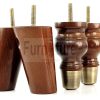 4x Wood Furniture Feet 2 With Brass Slipper Cup M8 Chair Sofa Settee Legs 110mm - Image 9