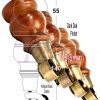 4 Turned Wood Castor Legs 150mm High Chair Beds Sofa Furniture Feet Dark Oak M8 - Image 16