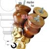 4 Turned Wood Castor Legs 150mm High Chair Beds Sofa Furniture Feet Dark Oak M8 - Image 17