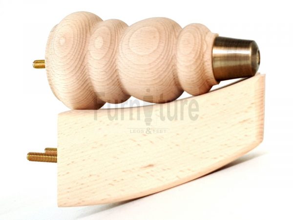 2x Brass Slipper Cup Furniture Feet & 2 Curved M8 Chair Sofa Settee Legs 165mm - Image 6
