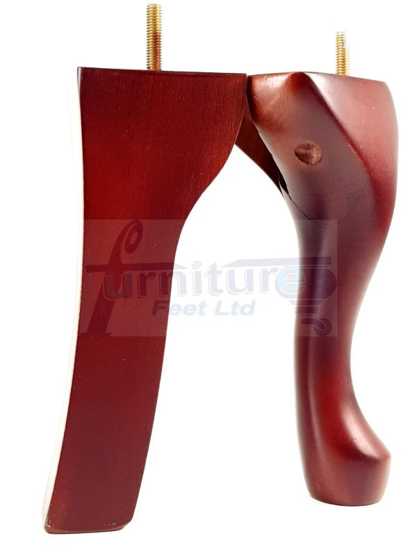 4 Furniture Legs 2x Curved Feet 2x Queen Anne 200mm Sofa Settee Chair Bed M8 - Image 7