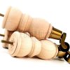 4x Solid Wood With Brass Castors Furniture Chair Legs M8 Sofa Settee Feet 205mm - Image 4