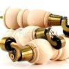 4x Solid Wood With Brass Castors Furniture Chair Legs M8 Sofa Settee Feet 205mm - Image 7