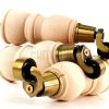 4x Solid Wood With Brass Castors Furniture Chair Legs M8 Sofa Settee Feet 205mm - Image 10