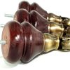 4x WOOD MAHOGANY BRASS CASTOR FURNITURE CHAIR LEGS M8(8mm) SOFA FEET 140mm HIGH - Image 5