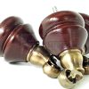 4x WOOD MAHOGANY BRASS CASTOR FURNITURE CHAIR LEGS M8(8mm) SOFA FEET 140mm HIGH - Image 7