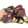 4x WOOD MAHOGANY BRASS CASTOR FURNITURE CHAIR LEGS M8(8mm) SOFA FEET 140mm HIGH - Image 8