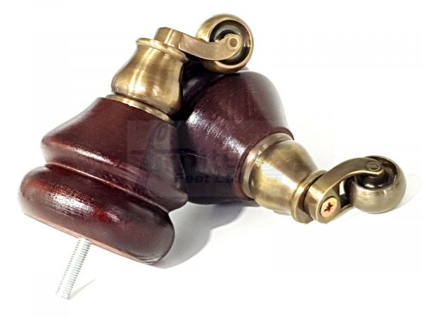 4x WOOD MAHOGANY BRASS CASTOR FURNITURE CHAIR LEGS M8(8mm) SOFA FEET 140mm HIGH - Image 10