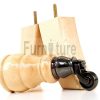 2x Wooden Castor Furniture Sofa Legs & 2x Curved M8 Chair Settee Feet 160mm High - Image 20