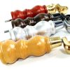 4x WOOD MAHOGANY BRASS CASTOR FURNITURE CHAIR LEGS M8(8mm) SOFA FEET 205mm HIGH - Image 12